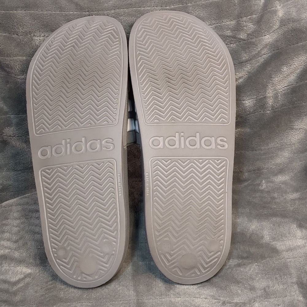 Adidas Gray and White Slide Sandals - Picture 7 of 16